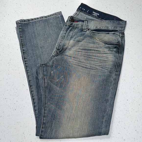 Express Other - Express Rocco Light Wash Slim Fit Low Rise Straight Leg Jeans Size 34 x 32